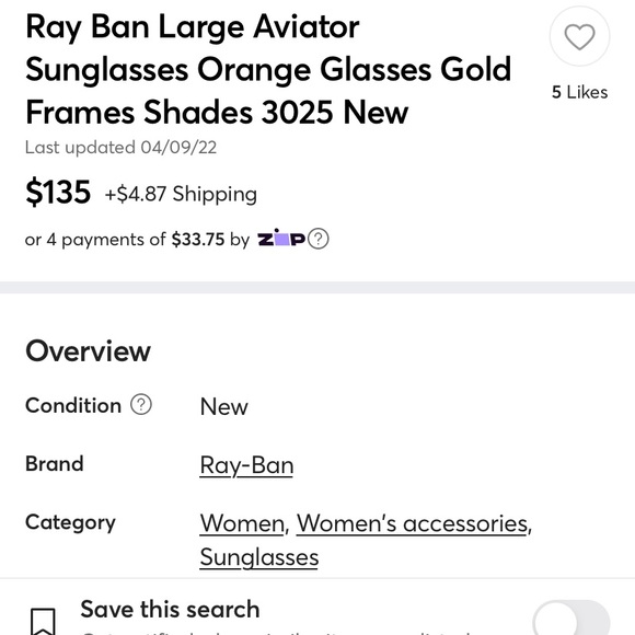 Ray Ban Gold Aviator Sunglasses - Picture 12 of 16